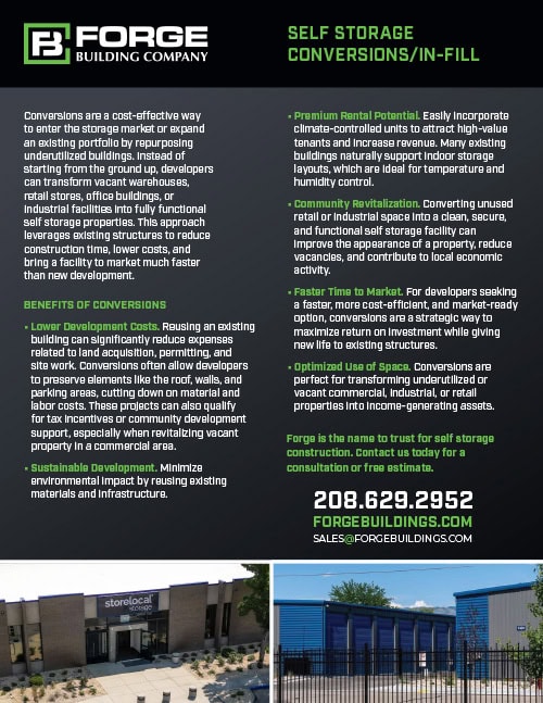 Brochure SELF STORAGE CONVERSIONS IN-FILL